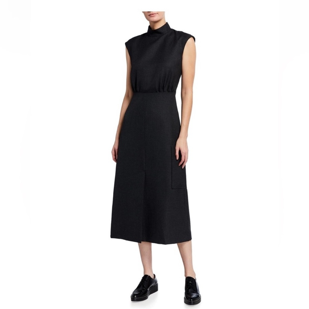 Ganni Lace-Up-Back Wool Suiting Dress size 38